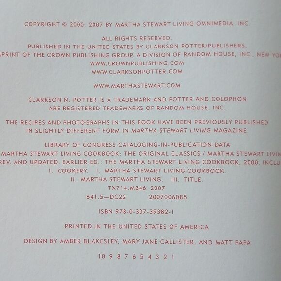 The Martha Stewart Living Cookbook - The Original Classics Red Hardcover - Picture 7 of 11